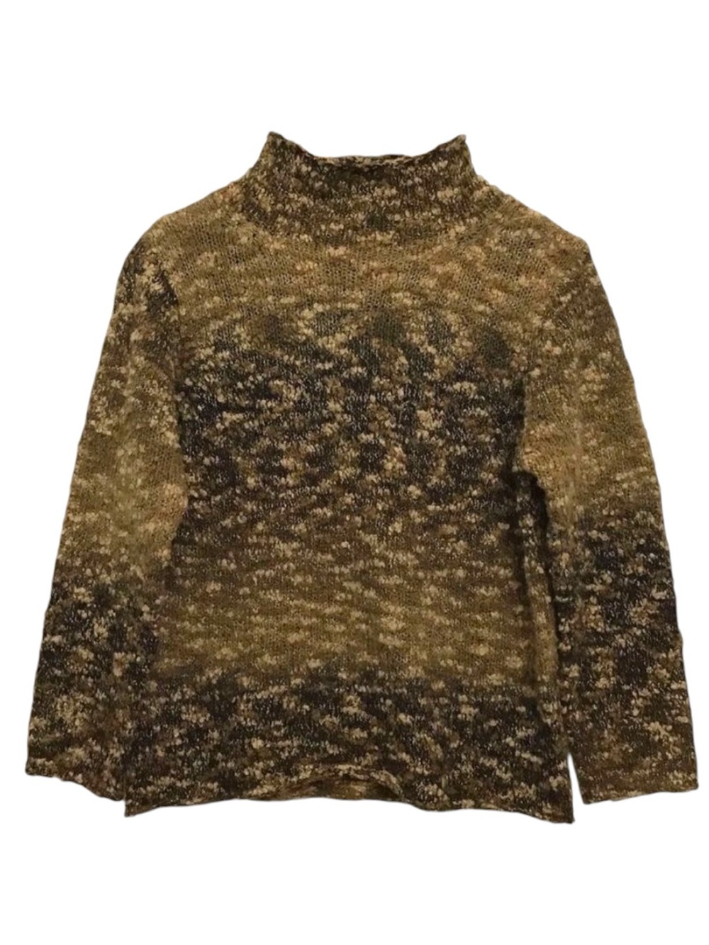 SPANNER Petite Wool blend sweater brown tan cream size small cottage cas…